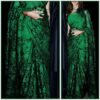 green flower saree wb