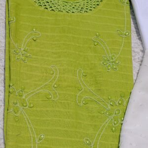 Green Applique Embroidered Dress