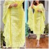 Lemon Yellow Applique Cutwork Dress