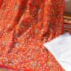 Tomato Red Lucknowi Chikan Dress