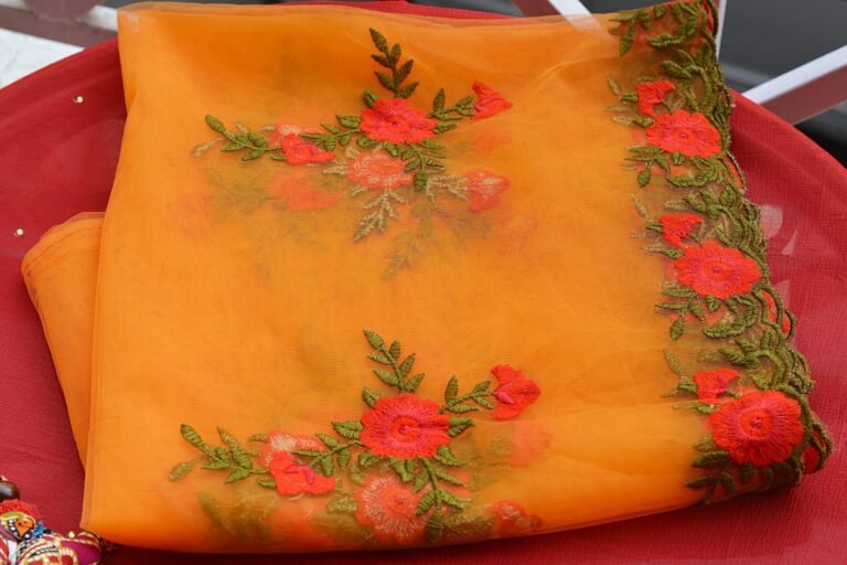 Beautiful Embroidered Floral Net dupatta