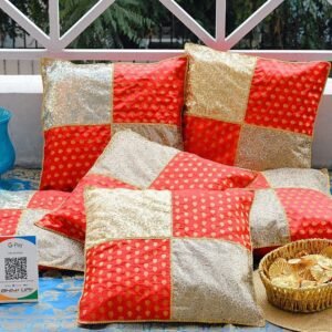 Handmade Patchwork Banarasi Shimmer Cushion Covers