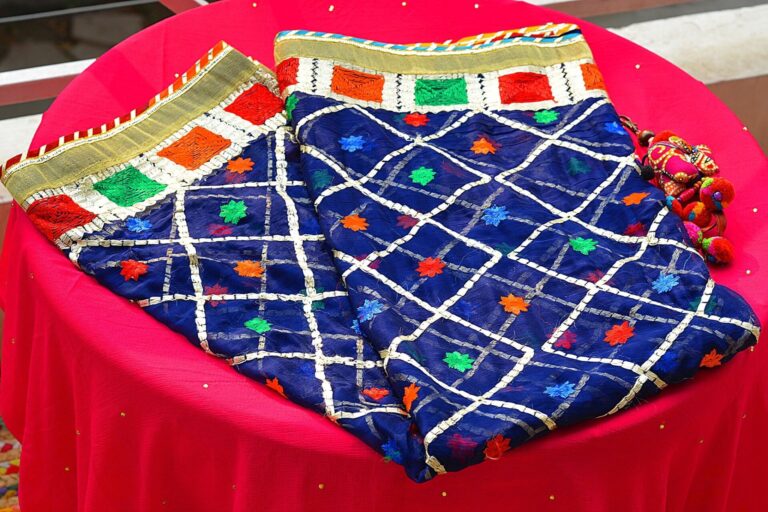 Beautiful Embroidered Phulkari Chiffon Dupatta