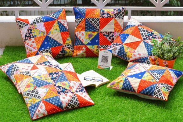 Breathtaking Handmade Patchwork Multicolor Cushion Covers