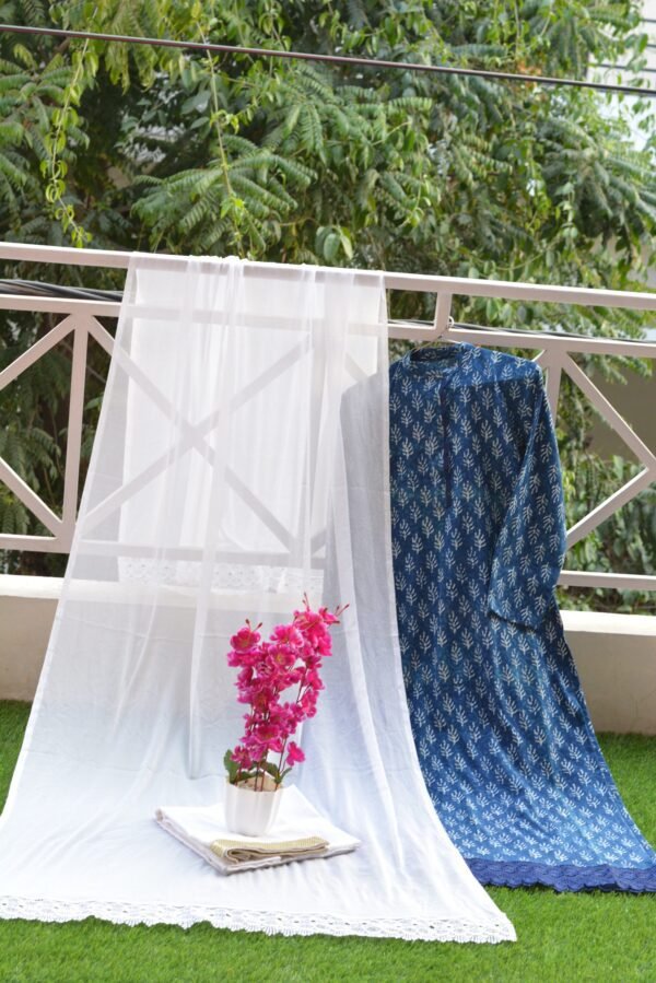 Block Print Blue /White Cotton Dress