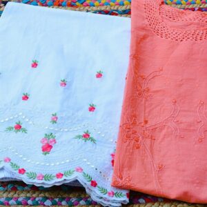 Peach Embroidered Multicolor Dress