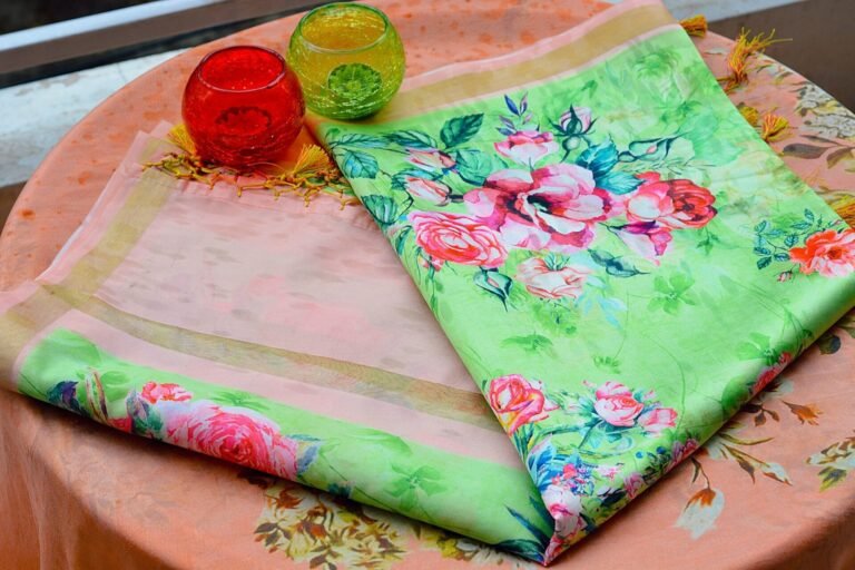 Beautiful Floral Silk dupatta