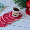 Beautiful Circular Cutwork Tea Coasters