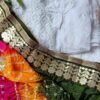 White Multi Bhandej Chikankari Outfit