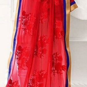 Sizzling Green Red Anarkali Outfit