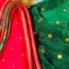 Enchanting Ethnic Green Red Velvet Outfit