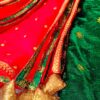 Enchanting Ethnic Green Red Velvet Outfit