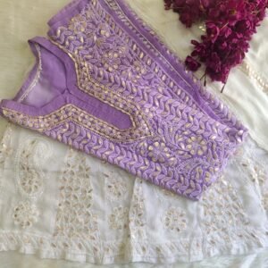 Beautiful Lavender Lucknowi Chikan Outfit