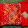 Dazzling Orange Red Bandhini Outfit