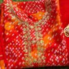 Dazzling Orange Red Bandhini Outfit