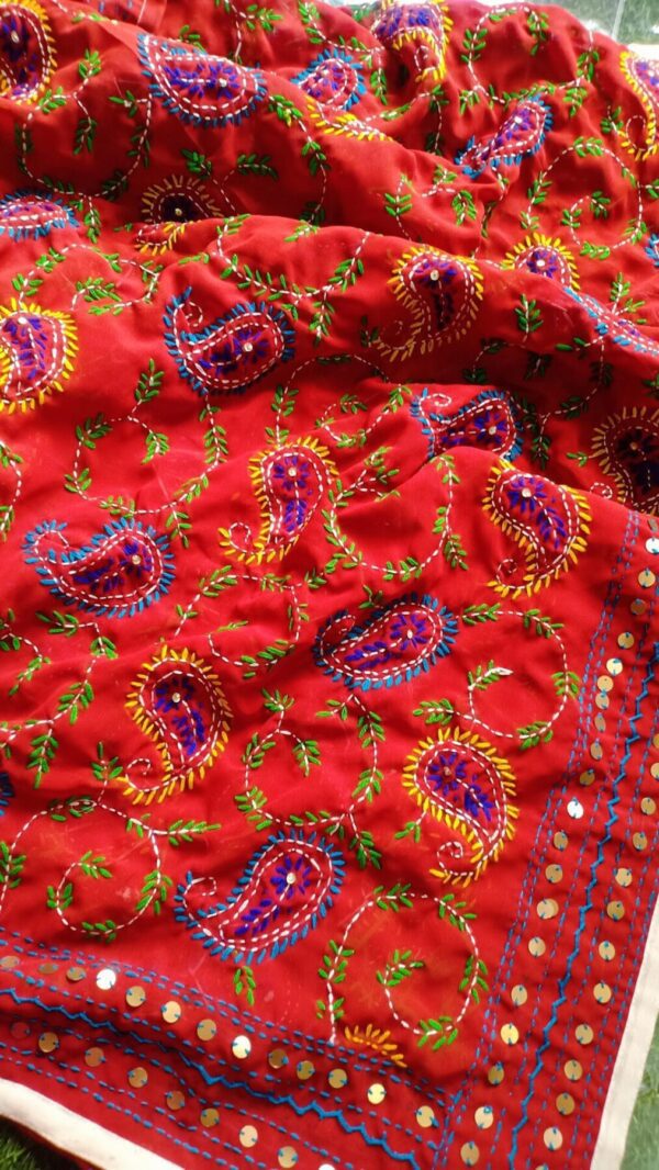 Alluring Rust Phulkari Dupatta