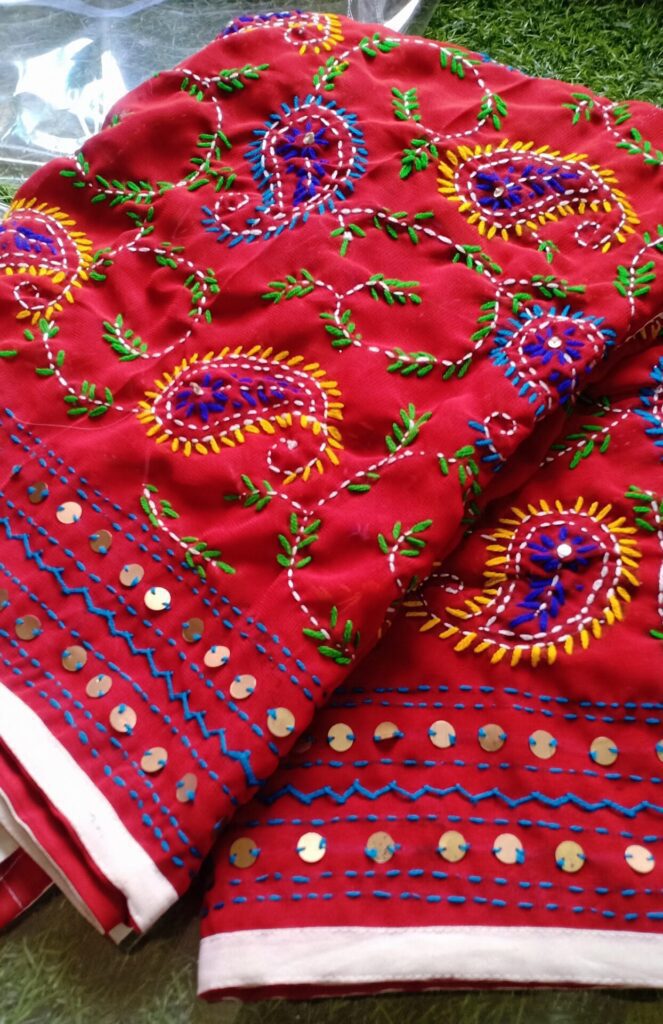 Alluring Rust Phulkari Dupatta