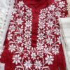 Eye Catching Maroon Modal Cotton Chikankari Outfit