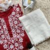 Eye Catching Maroon Modal Cotton Chikankari Outfit