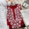 Eye Catching Maroon Modal Cotton Chikankari Outfit