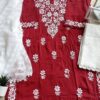 Eye Catching Maroon Modal Cotton Chikankari Outfit