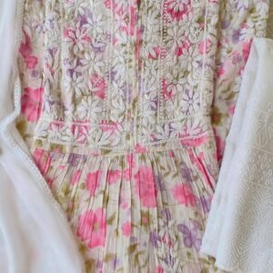 Irresistible Summer Floral Chikankari Anarkali Outfit