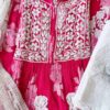 Gleaming Summer Floral Chikankari Anarkali Outfit