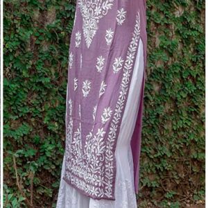 Mesmerizing Pastel Onion Purple Chikankari Outfit