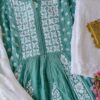 Seductive Pastel Green Modal Cotton Chikankari Anarkali Outfit