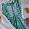 Seductive Pastel Green Modal Cotton Chikankari Anarkali Outfit