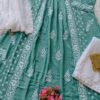 Seductive Pastel Green Modal Cotton Chikankari Anarkali Outfit