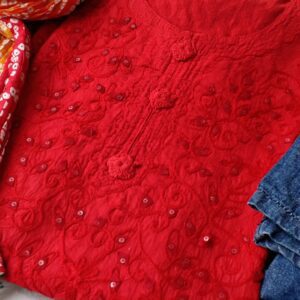Impressive Applique Embroidered Casual Outfit