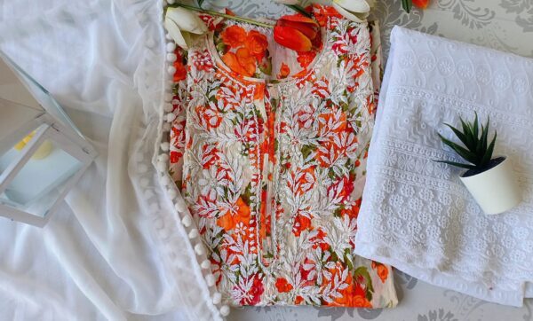 Bewitching Summer Floral Cotton Chikankari Outfit