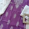 Fashionable Lilac Purple Chikankari Outfit