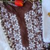 Astonishing Almond Brown Modal Chikankari Outfit