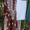 Astonishing Almond Brown Modal Chikankari Outfit