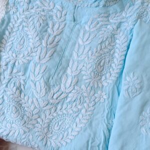 Gleaming Powder Blue Modal Chikankari Outfit