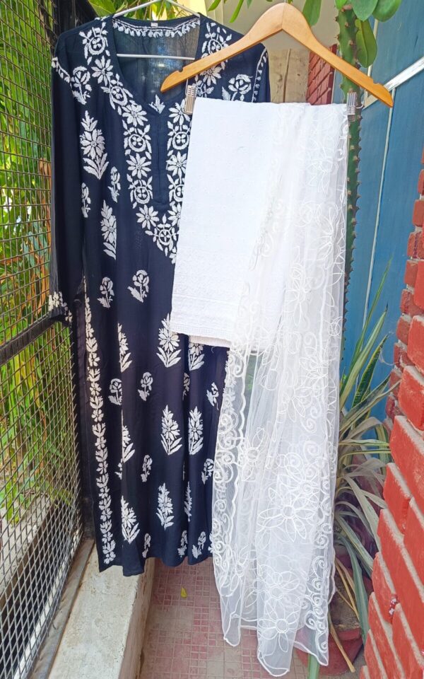 Royal Black Beauty Chikankari Outfit