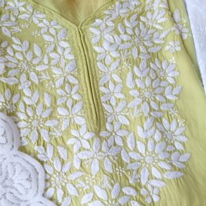 Graceful Lime Green Modal Chikankari Outfit