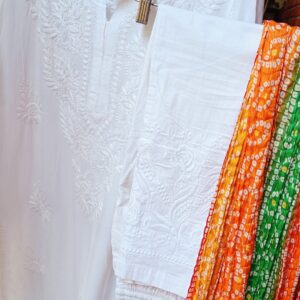 Eyecatching White Multi Beautiful Chikankari Outfit