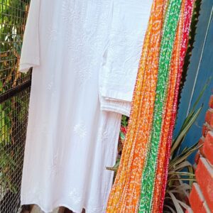 Eyecatching White Multi Beautiful Chikankari Outfit