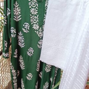 Olive Green Exclusive Chikankari Outfit