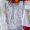 Captivating Embroidered Grey Modal Chikankari Outfit