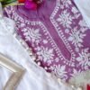 Spectacular Pastel Onion Purple Chikankari Outfit