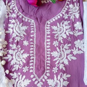 Spectacular Pastel Onion Purple Chikankari Outfit