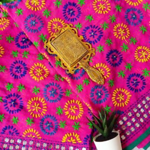 Gorgeous Pink Multicolor Phulkari Dupatta