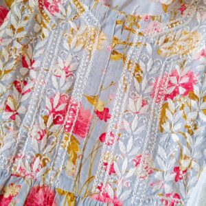Tranquilising Grey Multicolor Chikankari Anarkali Outfit