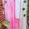 Aww Inspiring Baby Pink Chanderi Chikankari Outfit