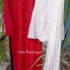 Breathtaking Cherry Red Chanderi Chikankari Outfit