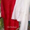 Breathtaking Cherry Red Chanderi Chikankari Outfit